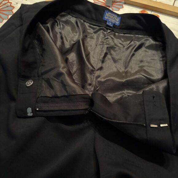 VTG Pendleton Navy 100% Virgin Wool Dress Pants High-Rise Blue | Sz 14/31W - Picture 9 of 11